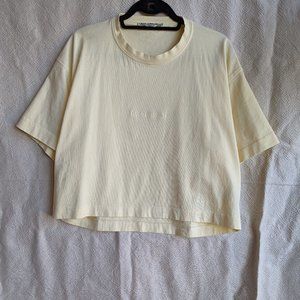 Acne Studios Embossed Logo Tee in Buttercup Yellow